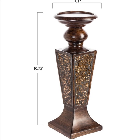 Candle Holder Set of 2- Crackled Mosaic Design - Picture 3 of 9